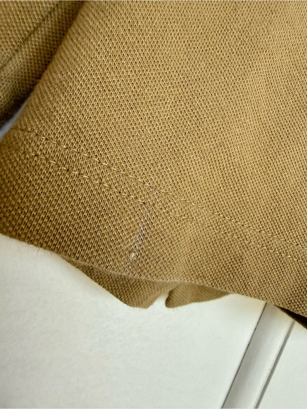 Fred Perry Men’s Long-Sleeve Polo in Camel with Navy Trim M - Picture 8 of 8